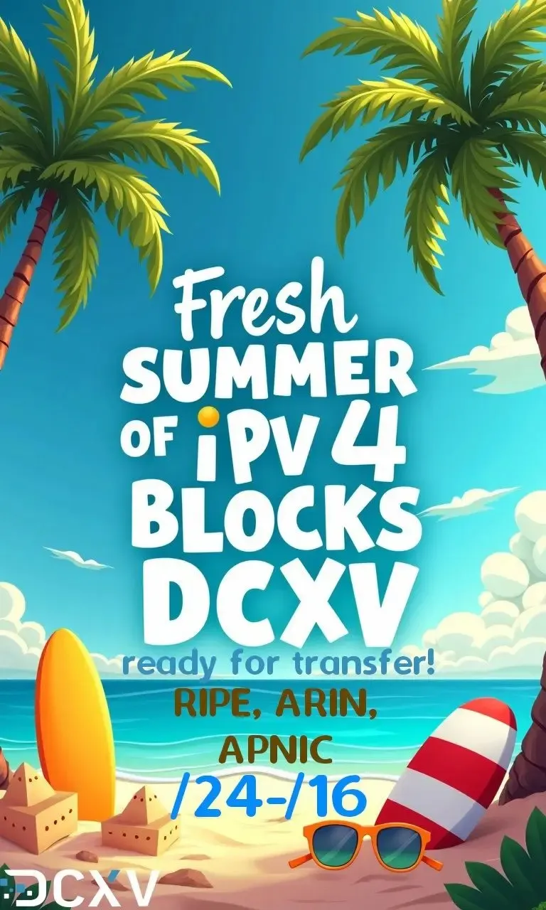 Свежие летние блоки IPv4 - глобальные трансферы через DCXV